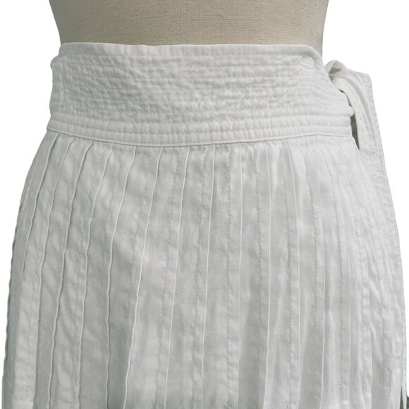 Wilfred White Maxi Skirt SZ M High Waist Pleated Wrap Long Aritzia Boho Chic - Picture 7 of 12